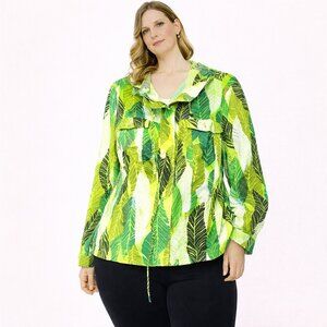 BEREK women's jacket Plus size lightweight green Size: 1XL